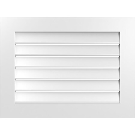 Ekena Millwork Vertical Surface Mount PVC Gable Vent: Functional, w/ 3-1/2"W x 1"P Standard Frame, 32"W x 24"H GVPVE32X2401SF